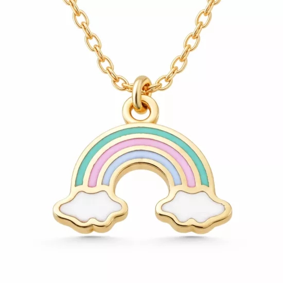 Gümüş Gold Gökkuşağı Kadın Kolye