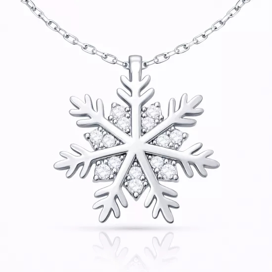 Gümüş Kar Tanesi Kadın Kolye