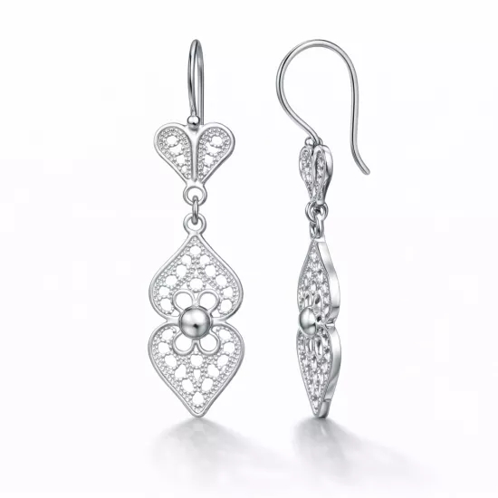 Gümüş Motif Esintisi Telkari Kadın Küpe