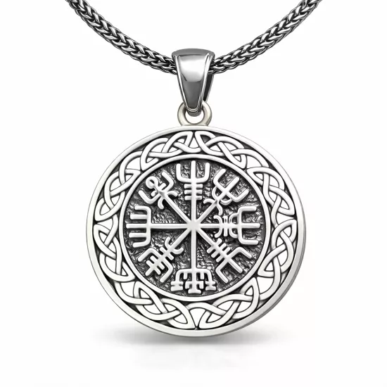Vegvisir Viking Pusulası 925 Ayar Gümüş Kolye