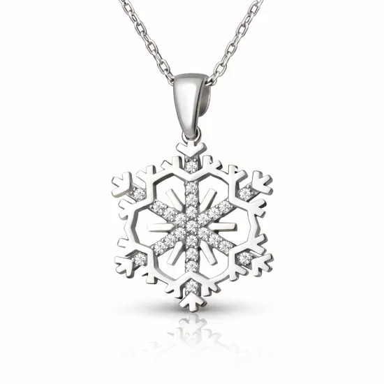 Gümüş Kar Tanesi Kadın Kolye