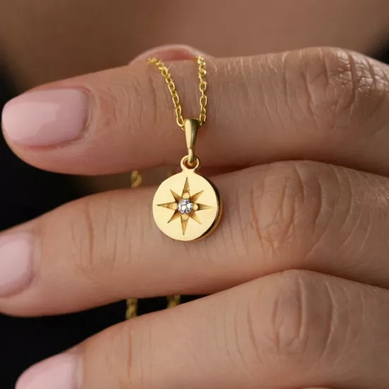 Gümüş Gold Minimal Yıldız Kadın Kolye
