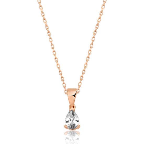 ​Gümüş Rose Damla Taş Kolye