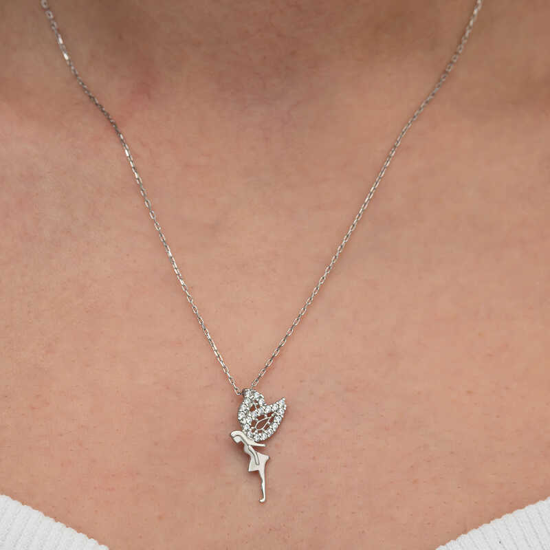 Gümüş Peri Kızı Kadın Kolye