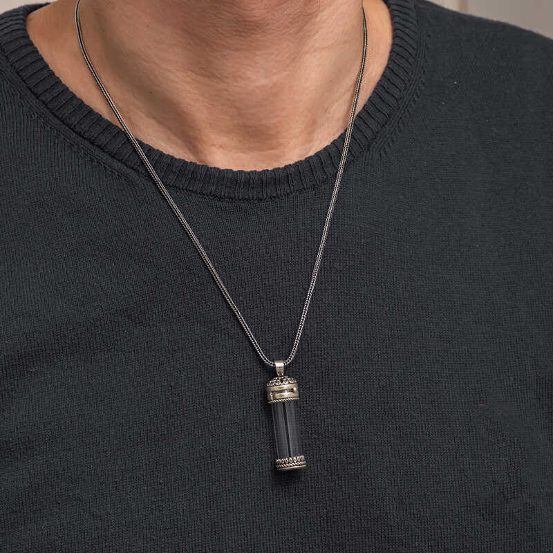 Gümüş İçi Açılabilen Muska Kabı Cevşen Erkek Kolye