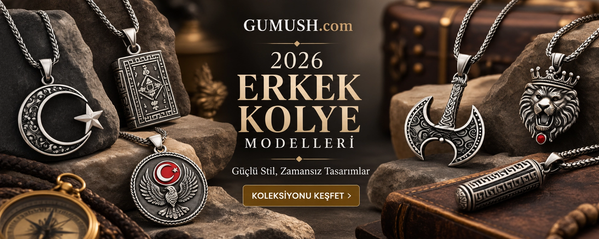 Gümüş Erkek Kolye Modelleri