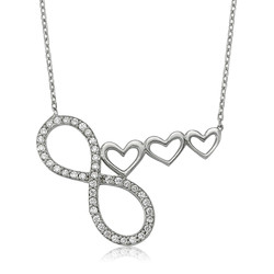 Gumush - Sterling Silver 925 Infinity Necklace for Women