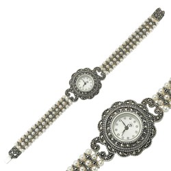 Gumush - Gümüş Markazit Taşlı Bayan Saat
