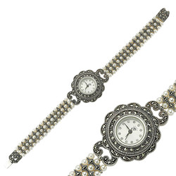 Gumush - Gümüş Markazit Taşlı Bayan Saat (1)