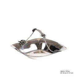 Gumush - Orkide Motifli Gümüş Sepet