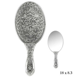 Gumush - Papatya Desenli Gümüş El Aynası