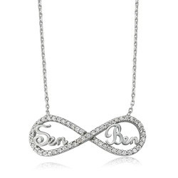 Gumush - Sterling Silver 925 Infinity Necklace for Women