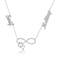 Gumush - Sterling Silver 925 Personalized Infinity Necklace for Women