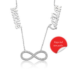 Gumush - Sterling Silver 925 Personalized Infinity Necklace for Women