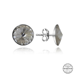Gumush - Swarovski Crystal Taşlı Gümüş Çivili Kadın Küpe