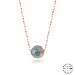 Gumush - Swarovski Crystal Taşlı Parlak Top Gümüş Kadın Kolye