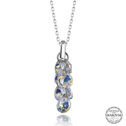 Gumush - Swarovski Crystal Taşlı Salkım Gümüş Kadın Kolye