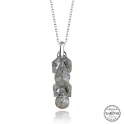 Gumush - Swarovski Crystal Taşlı Salkım Gümüş Kadın Kolye