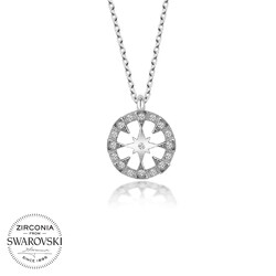 Gumush - Swarovski Taşlı Gümüş Çember Bayan Kolye