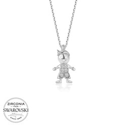 Gumush - Swarovski Gümüş Çocuk Bayan Kolye