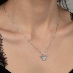 Gumush - Swarovski Taşlı Gümüş Kral Tacı Bayan Kolye (1)