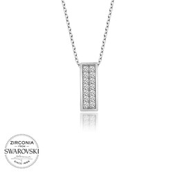 Swarovski Taşlı Gümüş Sırataş Bayan Kolye - Thumbnail