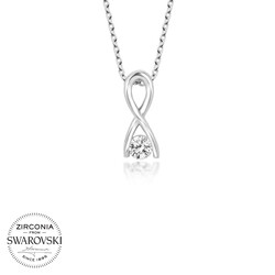 Swarovski Taşlı Gümüş Sonsuzluk Bayan Kolye - Thumbnail