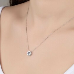 Gumush - Swarovski Gümüş Tektaş Bayan Kolye (1)