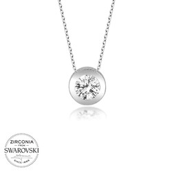 Gumush - Swarovski Gümüş Tektaş Bayan Kolye