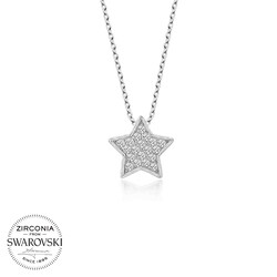 Gumush - Swarovski Taşlı Gümüş Yıldız Bayan Kolye