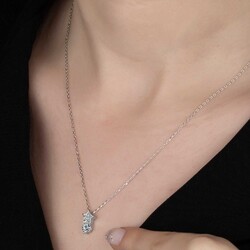 Gumush - Swarovski Taşlı Gümüş Yıldız Tektaş Bayan Kolye (1)