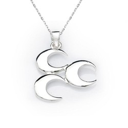 Gumush - Sterling Silver 925 Three Moons Necklace for Women