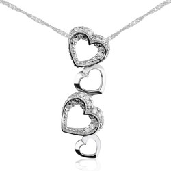 Gumush - Sterling Silver 925 Heart Necklace For Women