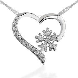 Gumush - Sterling Silver 925 Heart Necklace For Women